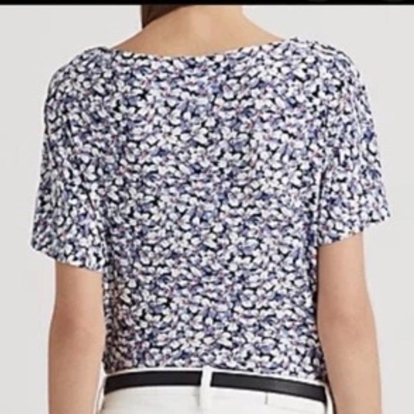 Ralph Lauren LRL Black Label Short Sleeve Cotton Floral Top Blouse Size 1X - Picture 2 of 10